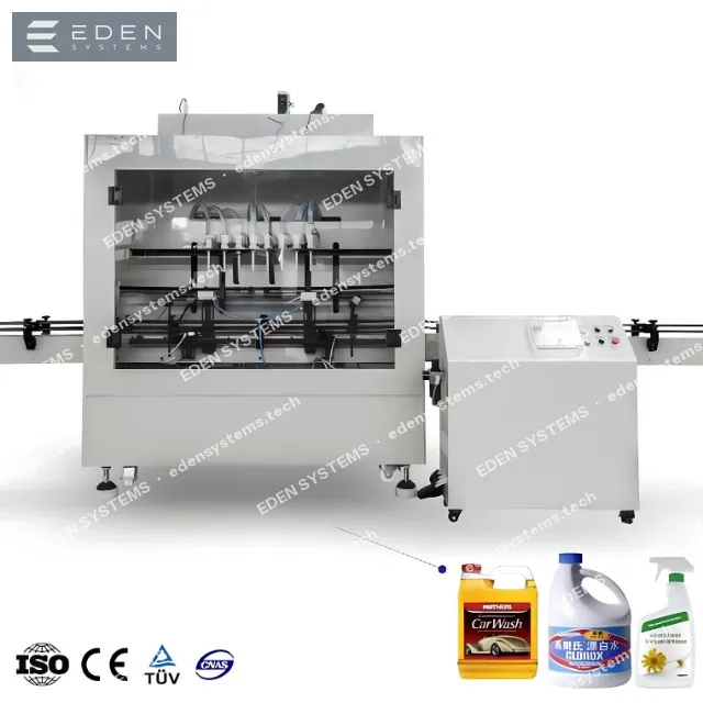 Filling line for hypochlorite and aggressive formulations